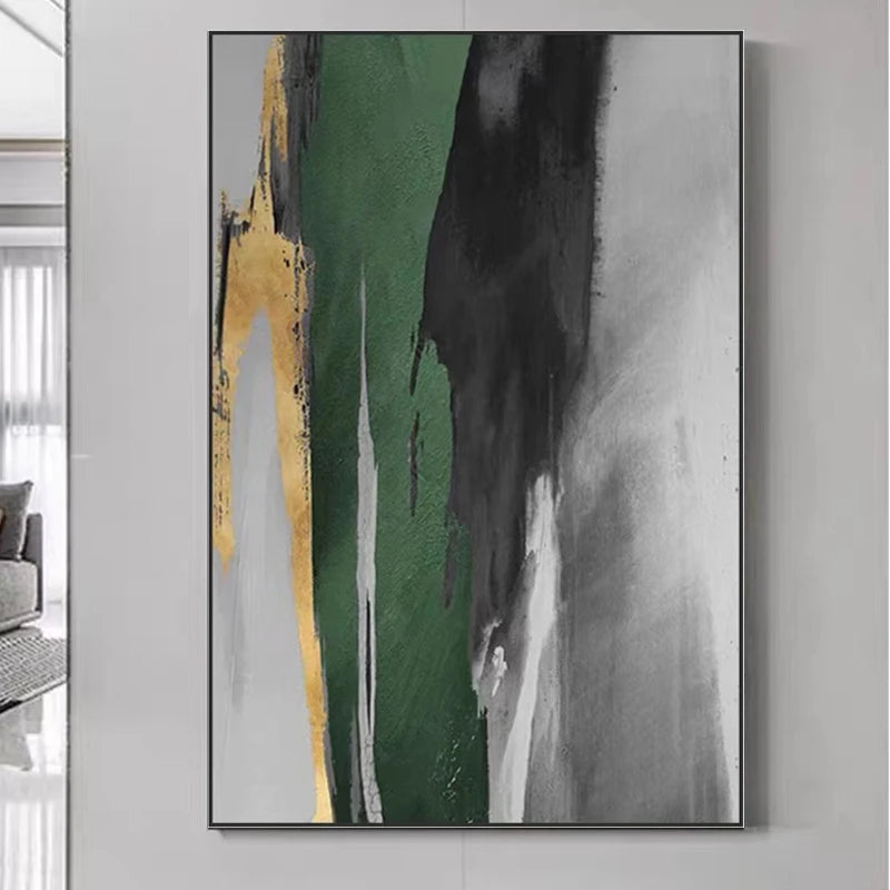 Large Size Pictures Wall Art Hand Painted Canvas Gold Foil Abstract Artwork Oil Painting for Home Decor Painting