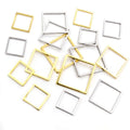 20pcs 3 Size Square Charm Gold Stainless Steel Pendant Open Bezels Hollow Pressed Resin Frame Mold Bezel DIY Jewelry Making