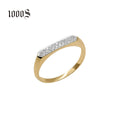 1000S Women's Trendy 14K Solid Yellow Gold Natural Round Brilliant Cut Diamond Ring