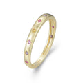 Fashion Fine Jewelry Accessories 18K Gold Plated Colorful Zircon Star Rings Jewelry Women Sterling Silver 925