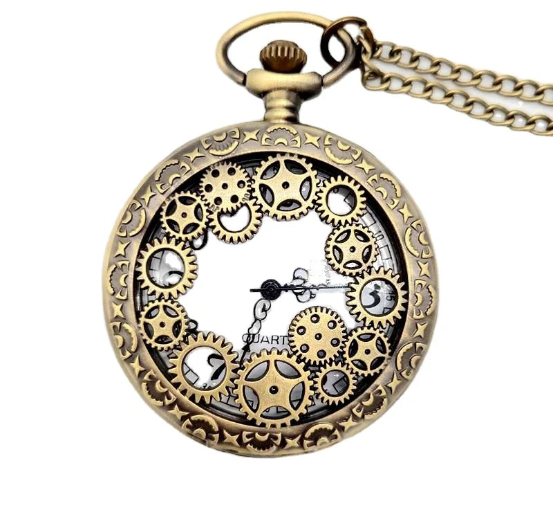 Pendant Chain Quartz Watch case 47MM  Gear Hollow Pocket Watch