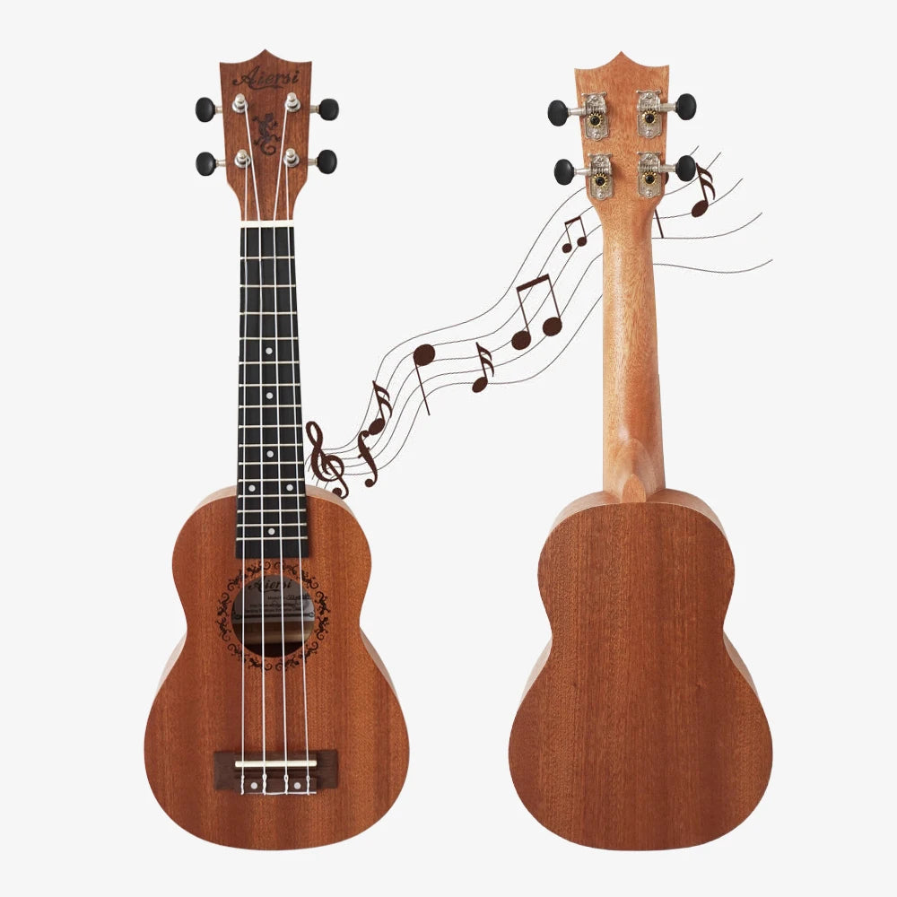 Cheap Ukulele Wholesale Price OEM ODM Custom Made Aiersi Brand Mahogany Wood soprano Ukulele 21 Inch Kid Ukelele