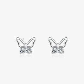 Ailmay Insect 100% 925 Sterling Silver Butterfly Sweet Cute Stud Earrings for Women Girls Anti-allergy Fine Jewelry Gifts
