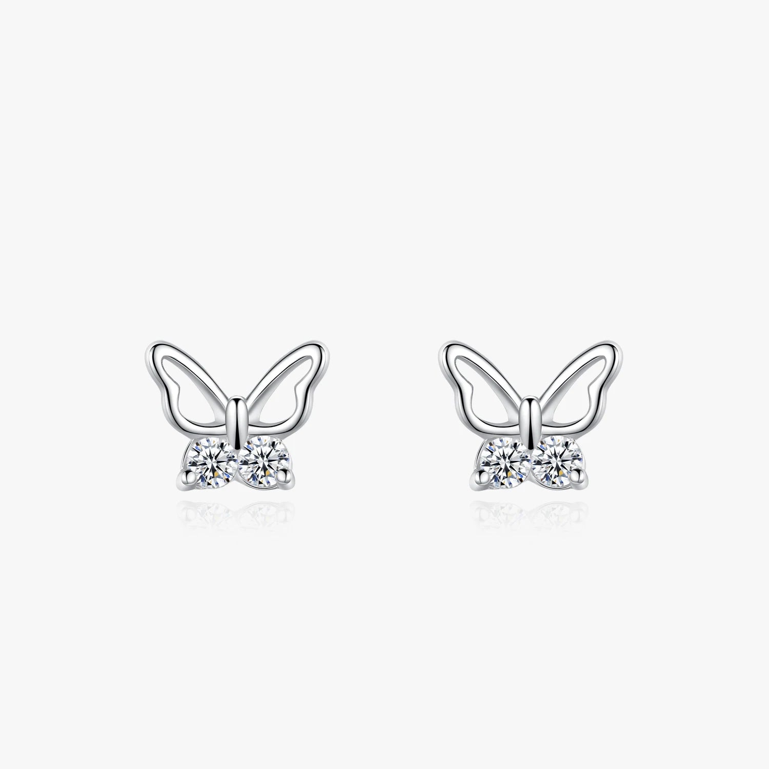 Ailmay Insect 100% 925 Sterling Silver Butterfly Sweet Cute Stud Earrings for Women Girls Anti-allergy Fine Jewelry Gifts