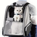Portable Foldable Solid Pet Travel Backpack Handbag Breathable Lightweight Polyester Quadrate Shape Outdoor Use Cats Zipper