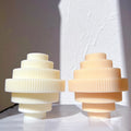 Cylindrical Aesthetic Soy Wax Tool Format Home Decoration Ribbed Layer Round Silicone Candle Moulds Carved Taper Candles Mold