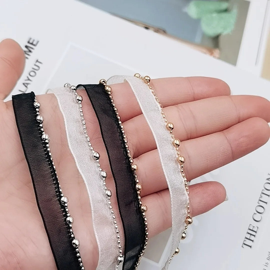 JFL034 Large Ball Metal Bead Chain Lace Chain Lace Dress Accessories Wedding Headwear Collar Headband Decoration