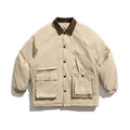 Customized Nylon Fabric Turtleneck Fashion Brand Winter Corduroy Collar Stitching Collar Cotton Filling Hunting Men's Jacket