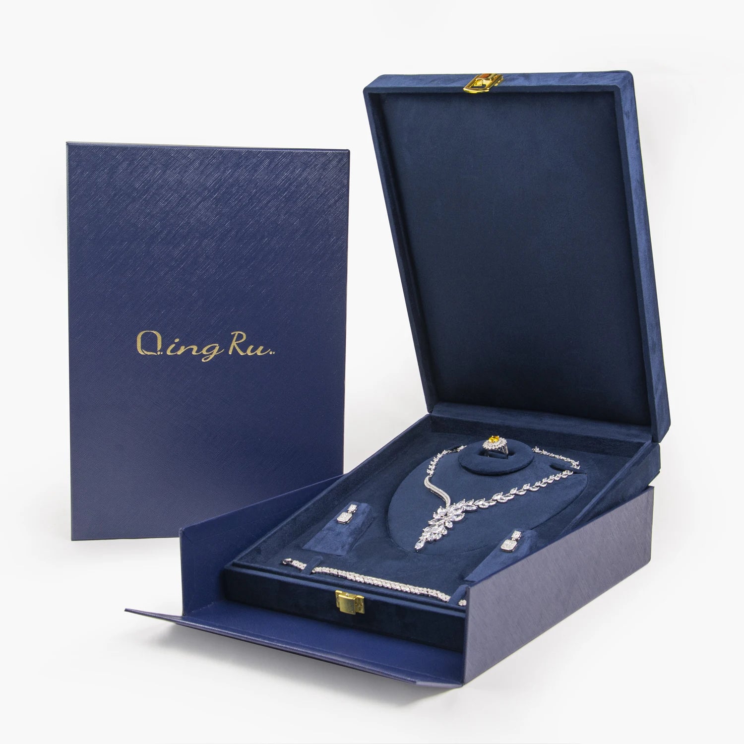 Wholesale Luxury Velvet Custom Wooden Pendant Bangle Earring Bracelet Necklace Ring Box Wood Jewelry Boxes