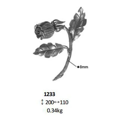 Wrought Iron Components Elements Decorative Iron Flower  for Staircase Railing Balustrade Handrail Gate Fence Parts