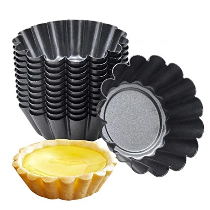 Mini 12 Packs Non-stick Carbon Steel Bakeware Cupcake Muffin Baking Mold and Egg Tart Brioche Chicho Baking Mold