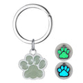Cute Glow in Dark Green Blue Purse Bag Charm Metal Luminous Cat Dog Paw Keychain Accessory