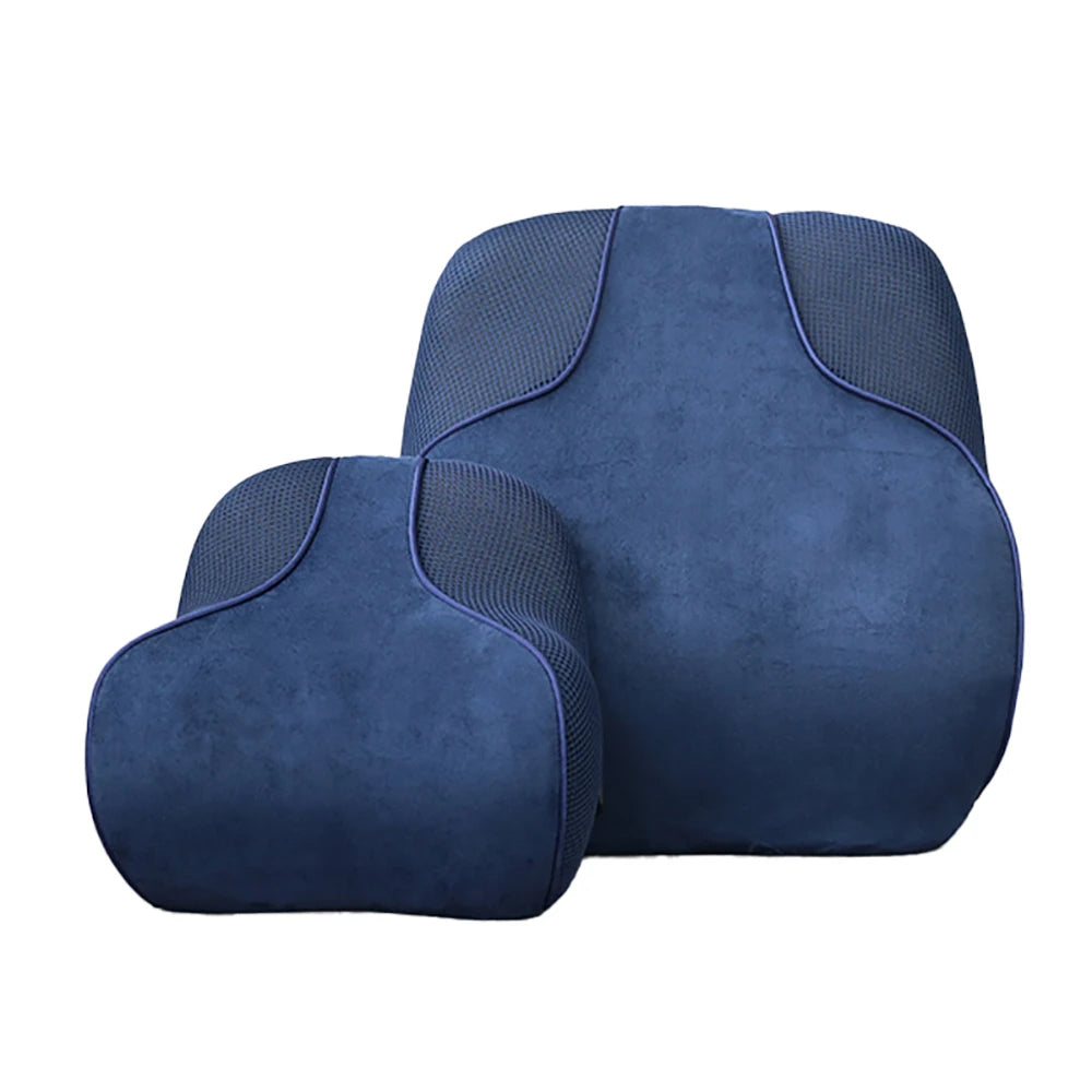 Orthopedic Comfort Lumber Car Back Rest Pillow Memory Foam Lumbar Support Cushions Bed Knitted 100% Polyester Removable