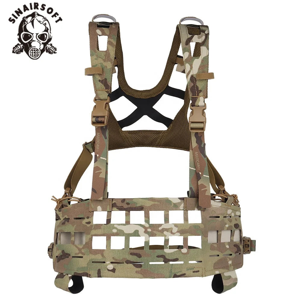 Tactical SPC Convertible Chest Rigs Lightweight Vest Portable Buckle CS Wargame Laser Cut Chest Hanging MOLLE Hunting Accessory