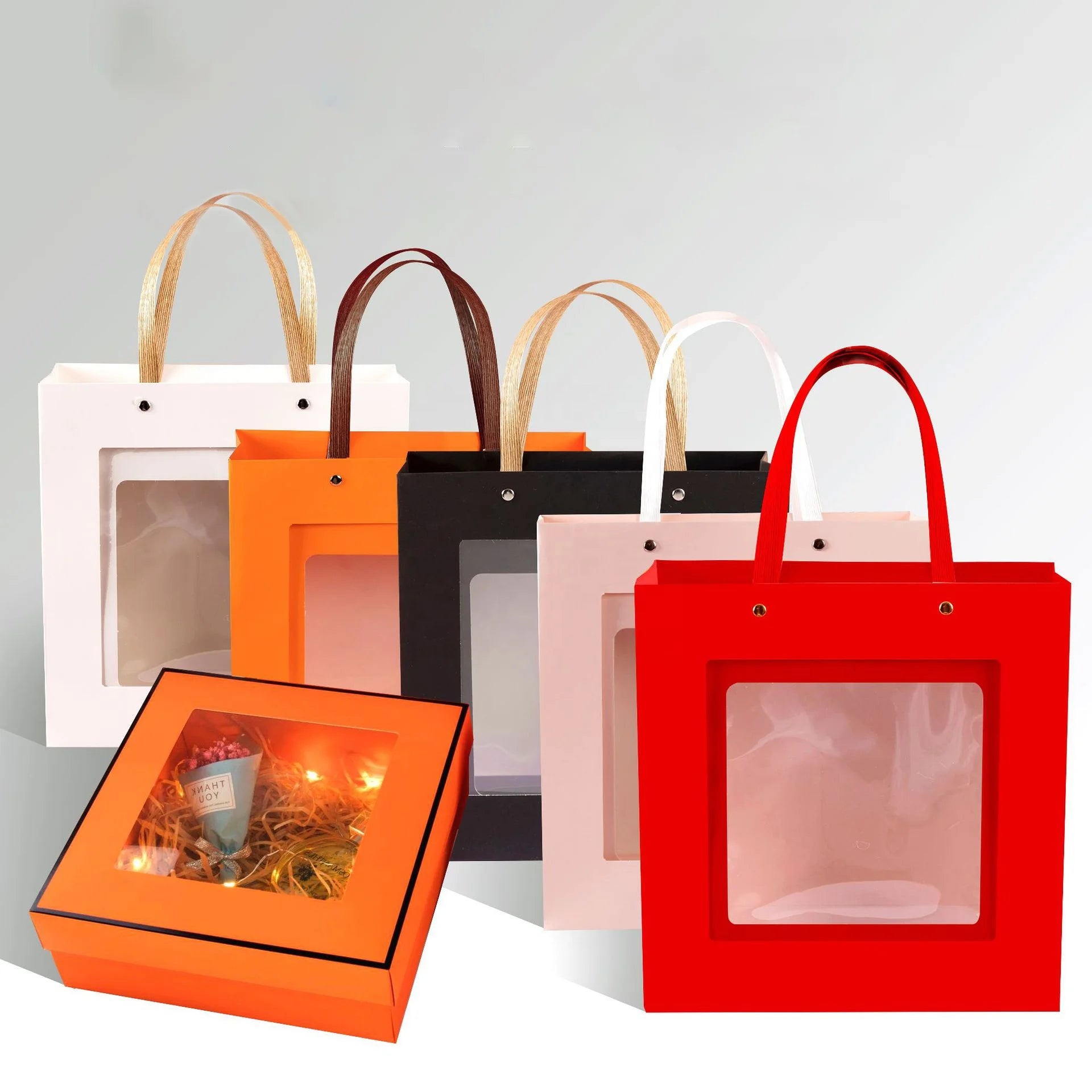 Mother Day Luxury White Cardboard Clothes Scarf Towel Packaging Folding Paper Gift Box With Clear Window