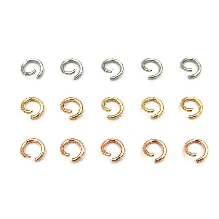 Wholesale Stainless Steel Different Size O Ring Gold Rose Color Wholesale Open Jump Ring for DIY Jewelry Findings