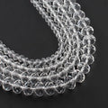 4-12mm Faceted White Rondelle Clear Crystal Glass Beads Nature-inspired Loose Spacer Beads for DIY Beadwork Jewelry Making