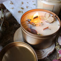 Customization Large Gold Vintage Metal Printed Containers Decorative Golden 4Oz 8Oz Soy Scented Candle  Tin Jar