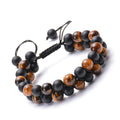 Lava Rock 7 Chakra 8mm Ball Shape Natural Stone Healing Stress Relief Yoga Beads Anxiety Adjustable Unisex Bracelet
