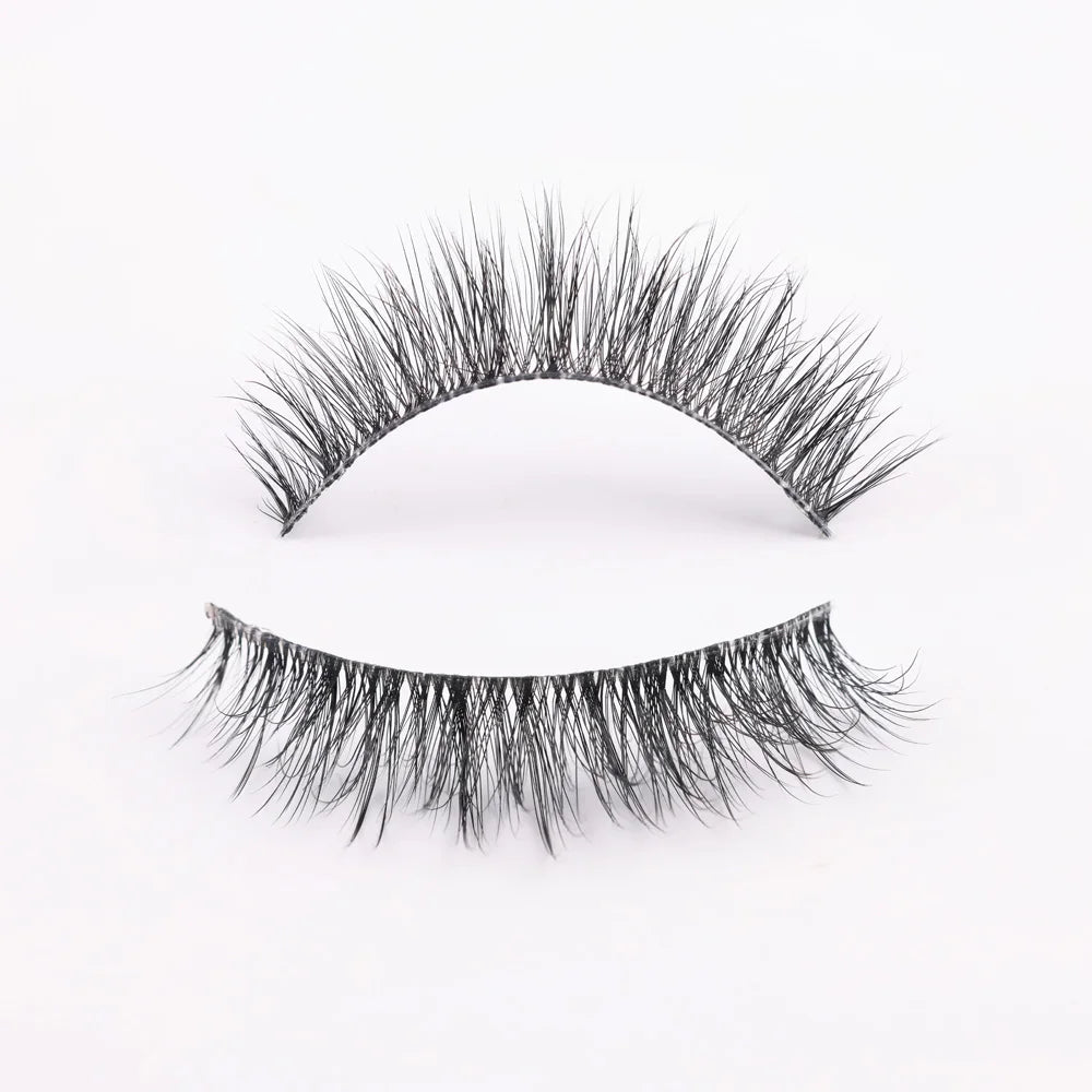 Hot Selling Private Label 3D Wispy Eyelash Fake False Eyelashes Supplier Thin Full Strip Lashes clear Band Eyelashes