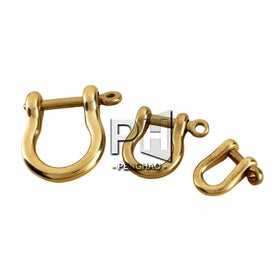 Solid Brass Carabiner D Bow Shackle Fob Key Ring Keychain Hook Screw Joint Connector Buckle