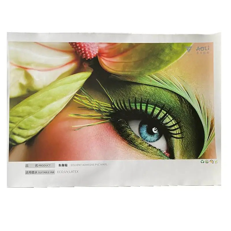 Eco-Solvent Printable White PVC Vinyl Rolls Aoli Adhesive Car Wrap for Advertising Eco-Friendly Material