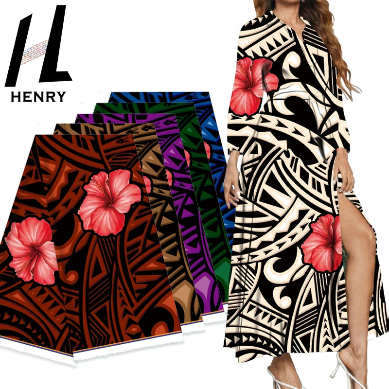 Henry Newest Colorful Floral Polyester Rayon Print Fabric for Garment Causal Clothing Digital Printed Fabric Soft Breathable