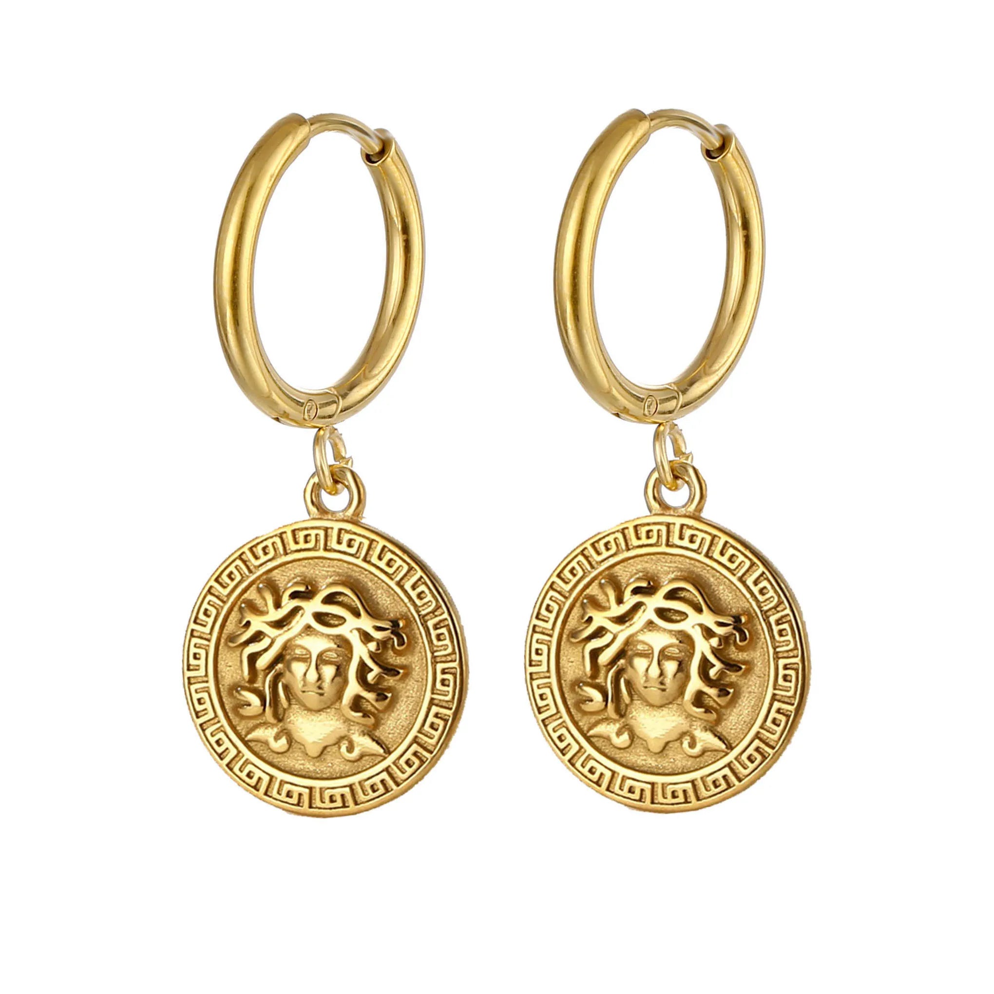 Ready to Ship Tarnish Free Jewellery Gold Silver Hoop Earrings Stainless Steel Medusa Earrings Luxury Famous Brand Jewelry