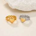 NEW EDGY WATCH STRAP HEART SHAPED MIX COLOR RING Dazan 2025 HOT 18k PVD Gold Plated Stainless Steel Couple Ecofriendly Jewelry