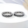 Starsgem Round Shape Band Ring Black Color Moissanite Gemstone Silver S925 Wedding Ring