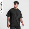 Custom Logo Hot Selling Men's Solid Color Oversized Loose Casual T-shirts Crew Neck Cotton Gym Fitness Sports Short Sleeve