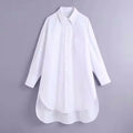 XS-L Autumn New Button Long Sleeve Coverup Shirt Neckline Pocket Decoration Basic Loose Solid Color Casual Women's Shirt