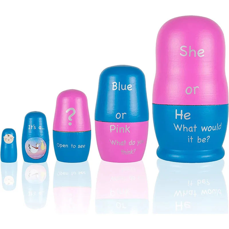 Cross-Border New Russian Dola Eco-Friendly Wood Craft Ball Globe Gender Reveal Party Promotional Pen Custom Logo Silk Screen