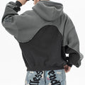 New Arrival Streetwear Plus Size Men's Hoodies Patchwork Color Matching Two Colored Hoodie Pullover Hoodie
