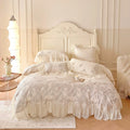 ODM Cotton White Dream Princess Quilt Cover Soft pink Embroidery Bed Sheets Home Textile Bedding Set