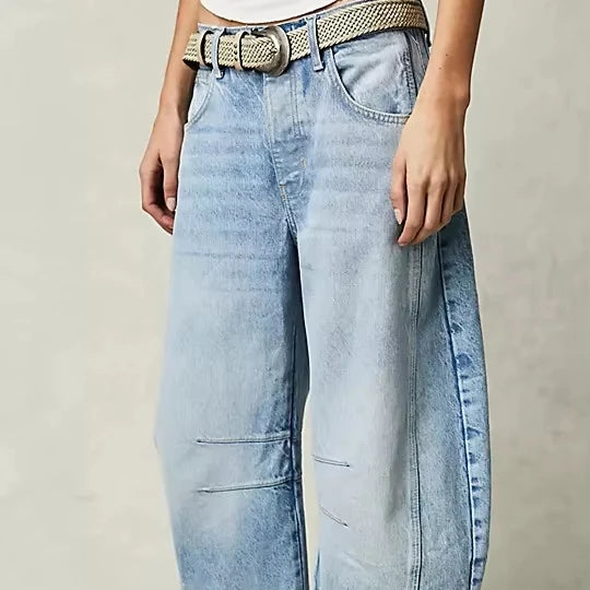Retro Street Jeans New High Street Hip-Hop Pocket Loose Wide-Leg Pants Y2K Harajuku Gothic High Waist Denim Trousers