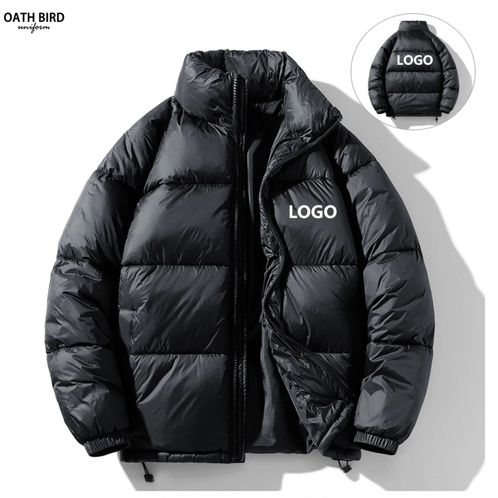 Wholesale Custom Logo Silk Screen Printing Winter Cotton Padded Mens Jacket Work Wear Puffer Jacket Quilted Jacket for Men