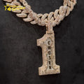2" Tall Custom Made 10k Solid Rose Gold VVS1 Lab Grown Diamond CVD Custom Made Number Pendant