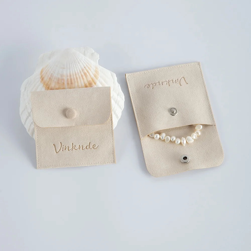 Microfiber 8*8cm Small Apricot Packaging Bag with Button Factory Gift Hot Sale Jewelry Container Cheap Price