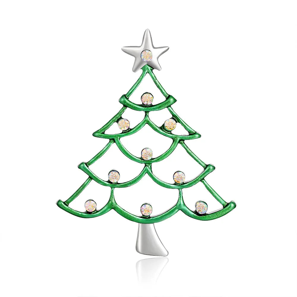 DRAL916 Fashion Christmas Tree Brooch Women Rhinestone Brooch Accessories Jewelry Wholesale