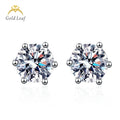 Goldleaf 18K Gold Round Cut Lab Grown Diamond Earrings Jewellery Custom 6 Claws Solitary Lab Diamond Earrings
