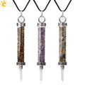 CSJA Wholesale Chip Bead Natural Gemstone Citrin Clear Quartz Crystal Wish Bottle Pendant Necklace With Healing Stone G359