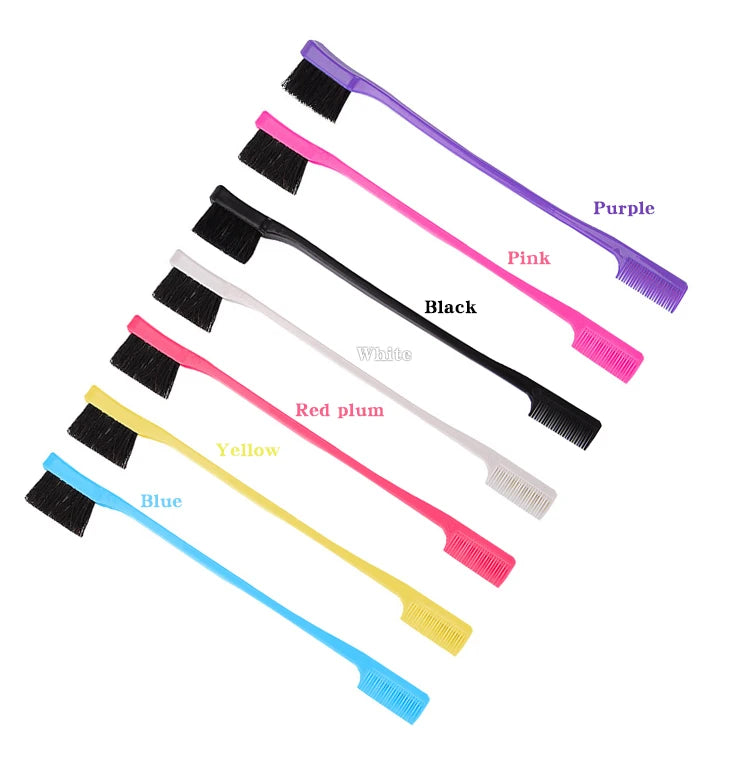 1PC Multicolor Double Sided Edge Control Hair Comb Hair Styling Eyebrow Combing Hair Brush Hairdressing Beauty Tools
