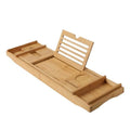 Wanuocraft Eco-Friendly Bamboo Wood Tray Adjustable Bath Shower Caddy Modern Bathroom Sets