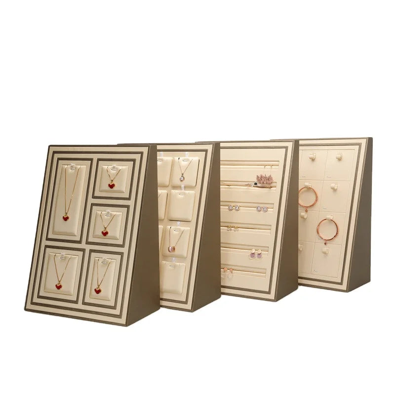 Jewelry display rack Cream-colored vertical multi-purpose jewelry display props plate