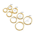 Gold Plated 925 Sterling Silver Classic Round Hinged Huggie Hoop Sleeper Earrings