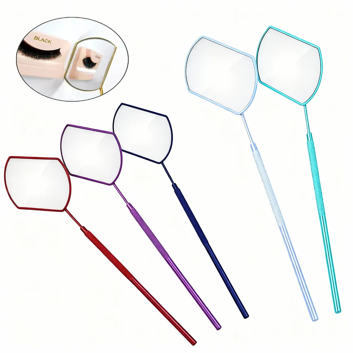 Dentel Mirror Square Eyelash Checking Mirror Private Label Colorful Stainless Steel Aluminum Personalized Cosmetic Mirror