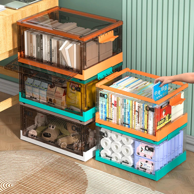 Sesame Spot New Foldable Latch Storage Box & Bin Side Open Multifunctional Container Stackable Available Plastic Organizer