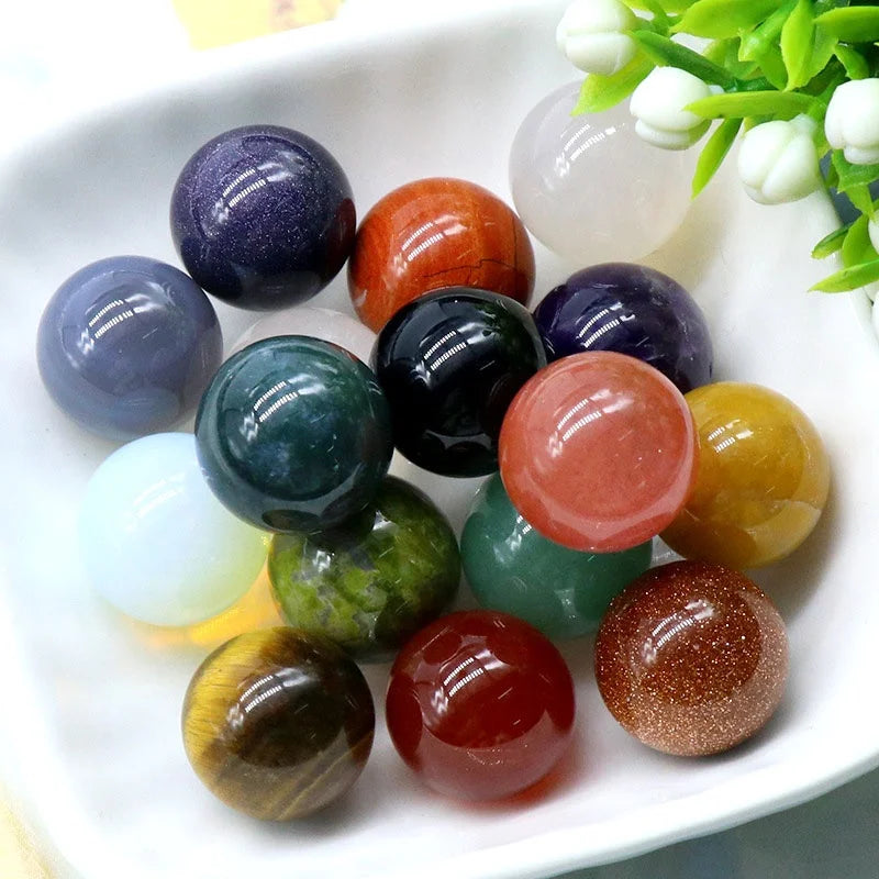 Wholesale Natural Small Agate Mixed Mini Crystal Ball Sphere Mix Ball Healing Crystal Sphere Crystal Bead for Diy Jewelry Making