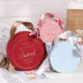 Luxury Cylinder Suede Surface Cardboard Paper Boxes with Embossing Candle Box Wedding Gift Box with Ribbon Handle